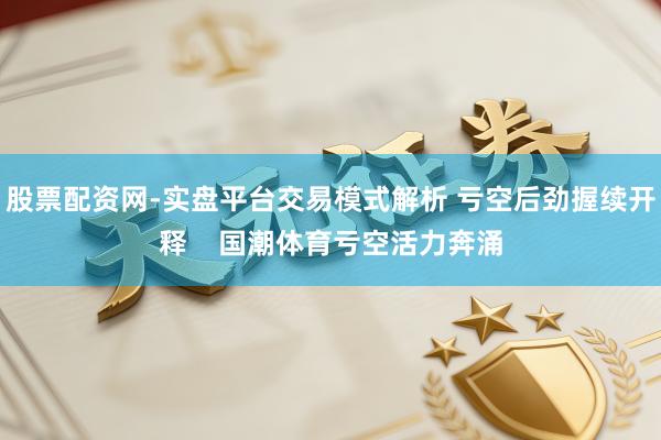 股票配资网-实盘平台交易模式解析 亏空后劲握续开释    国潮体育亏空活力奔涌
